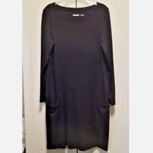 Chico's Laila Ponte Black Sheath Dress w/Pockets Chico's 2 M/L